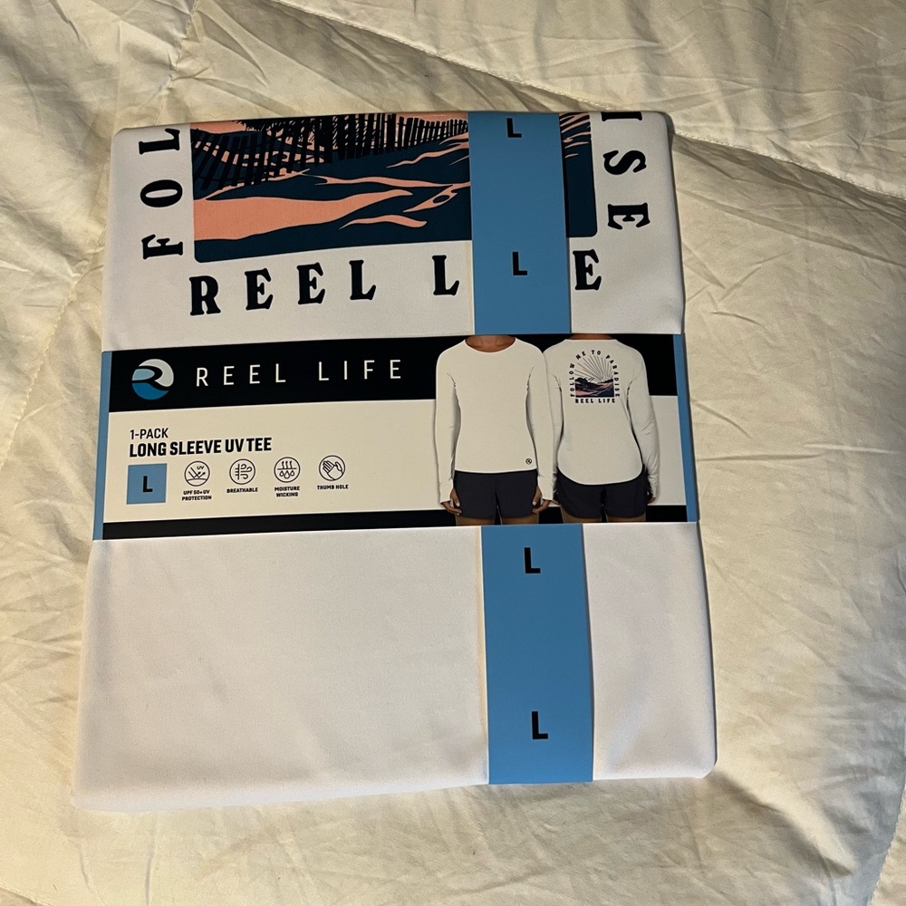 Reel Life White Long Sleeve UV Tee